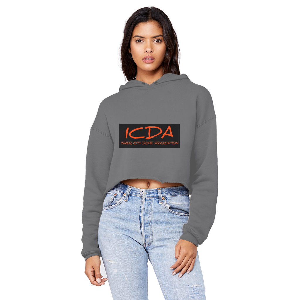 undefined Cropped Raw Edge Boyfriend Hoodie