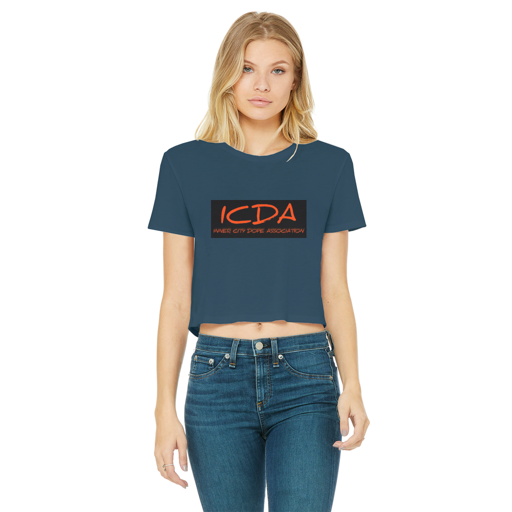 undefined ICDA Women's Cropped Raw Edge T-Shirt