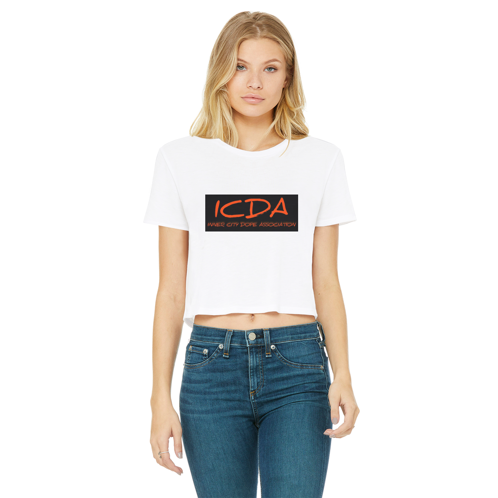 undefined ICDA Women's Cropped Raw Edge T-Shirt