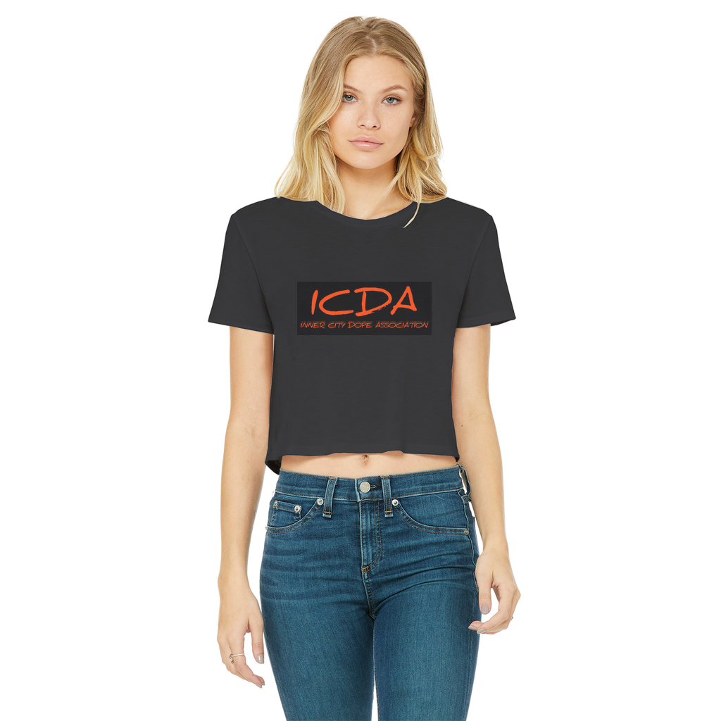 undefined ICDA Women's Cropped Raw Edge T-Shirt