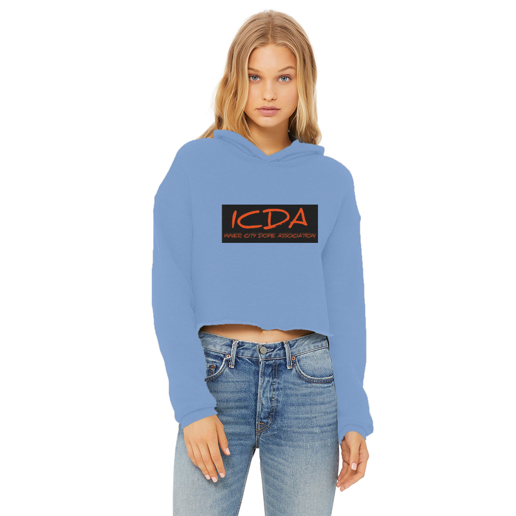 undefined ICDA Ladies Cropped Raw Edge Hoodie