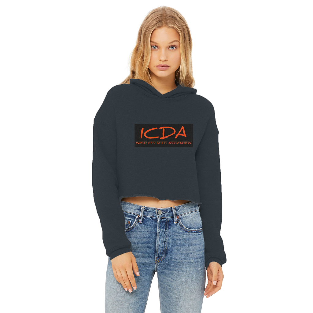 undefined ICDA Ladies Cropped Raw Edge Hoodie