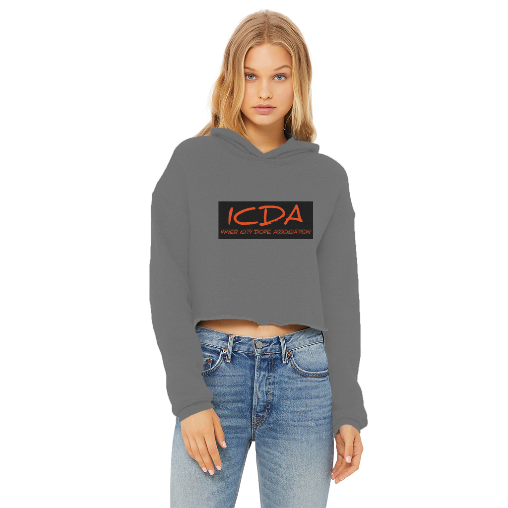 undefined ICDA Ladies Cropped Raw Edge Hoodie