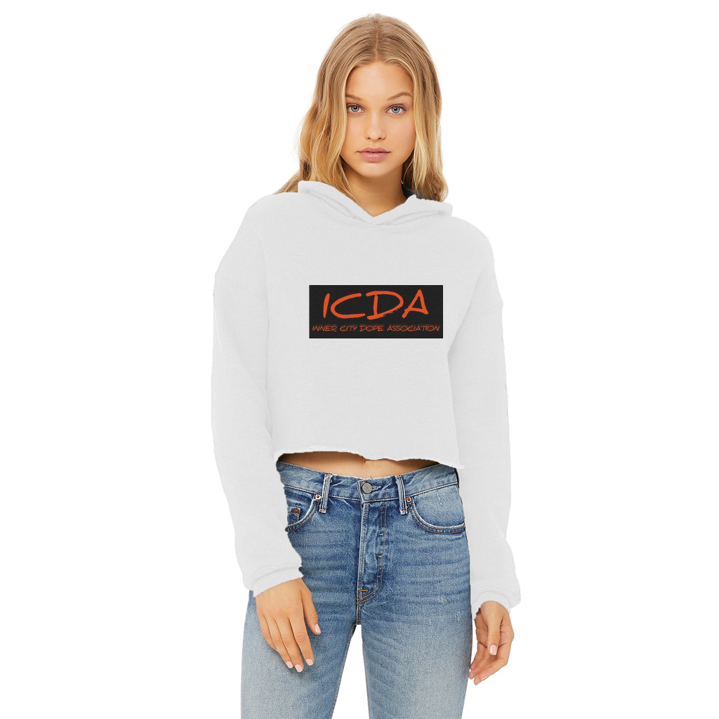 undefined ICDA Ladies Cropped Raw Edge Hoodie