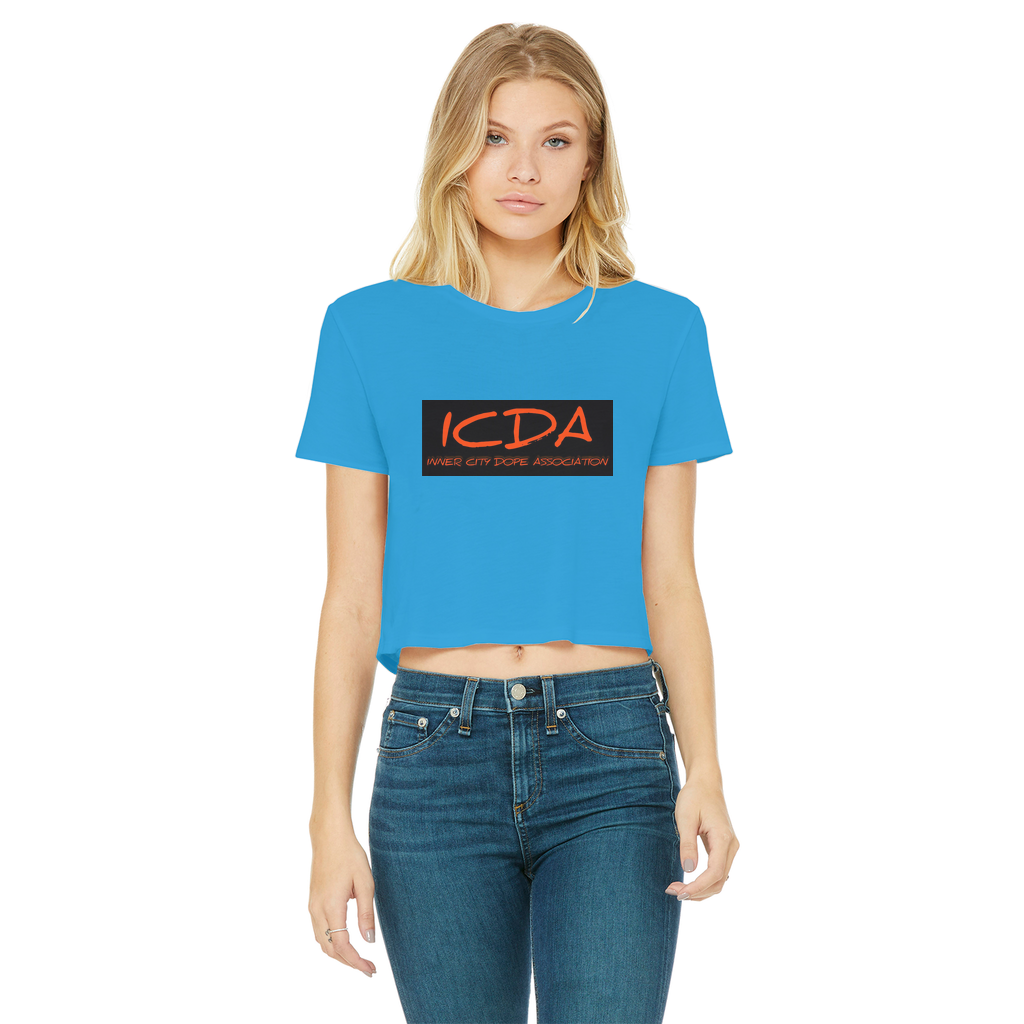 undefined ICDA Women's Cropped Raw Edge T-Shirt