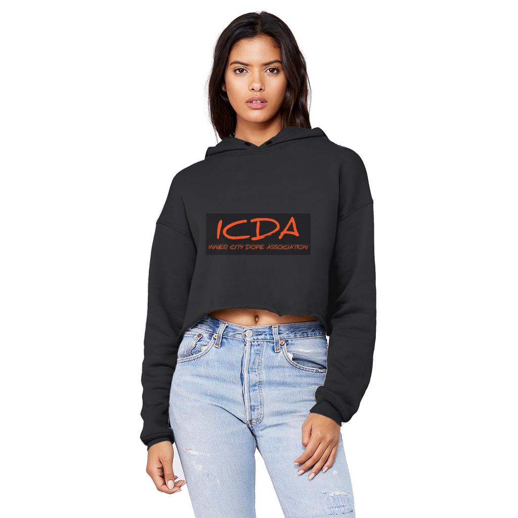 undefined Cropped Raw Edge Boyfriend Hoodie