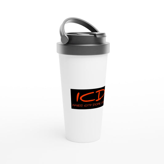 White 15oz Stainless Steel Travel Mug