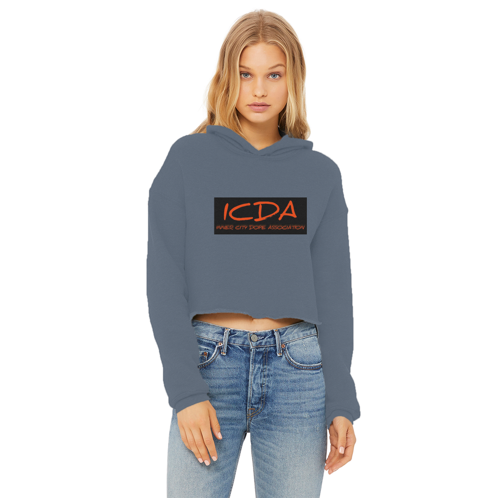 undefined ICDA Ladies Cropped Raw Edge Hoodie