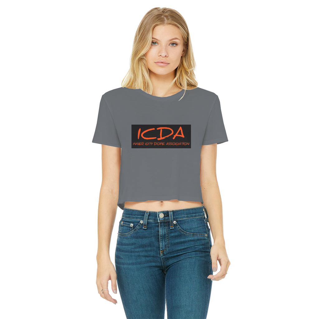 undefined ICDA Women's Cropped Raw Edge T-Shirt