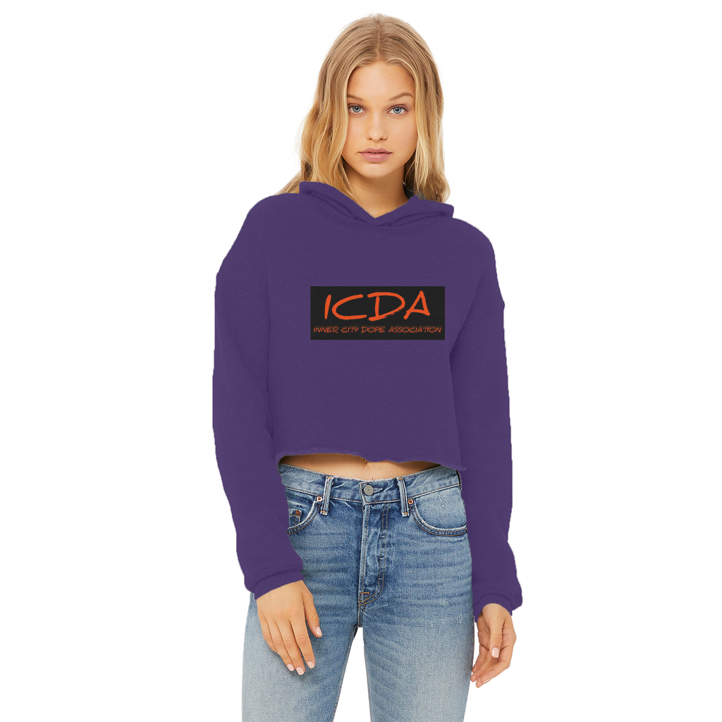 undefined ICDA Ladies Cropped Raw Edge Hoodie